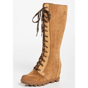 Sorel Women's Tall Lace-Up Suede Boots in Cognac/Tan